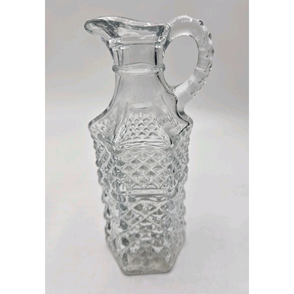 Vtg  Anchor Hocking Wexford Diamond/Crisscross Pattern Cruet Bottle w/o Stopper